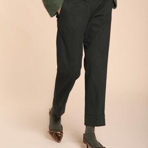 Mason's Black Icon Cropped Straight Leg Chinos Size 42/US 6